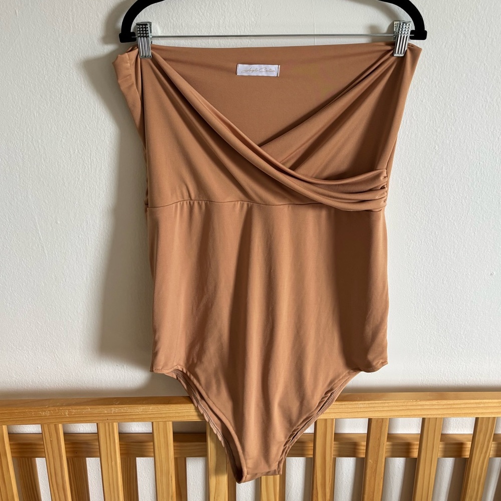Maternity Photo Tan Bodysuit